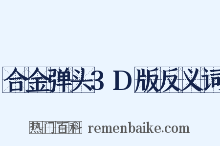 合金弹头3D版反义词是什么意思的图片